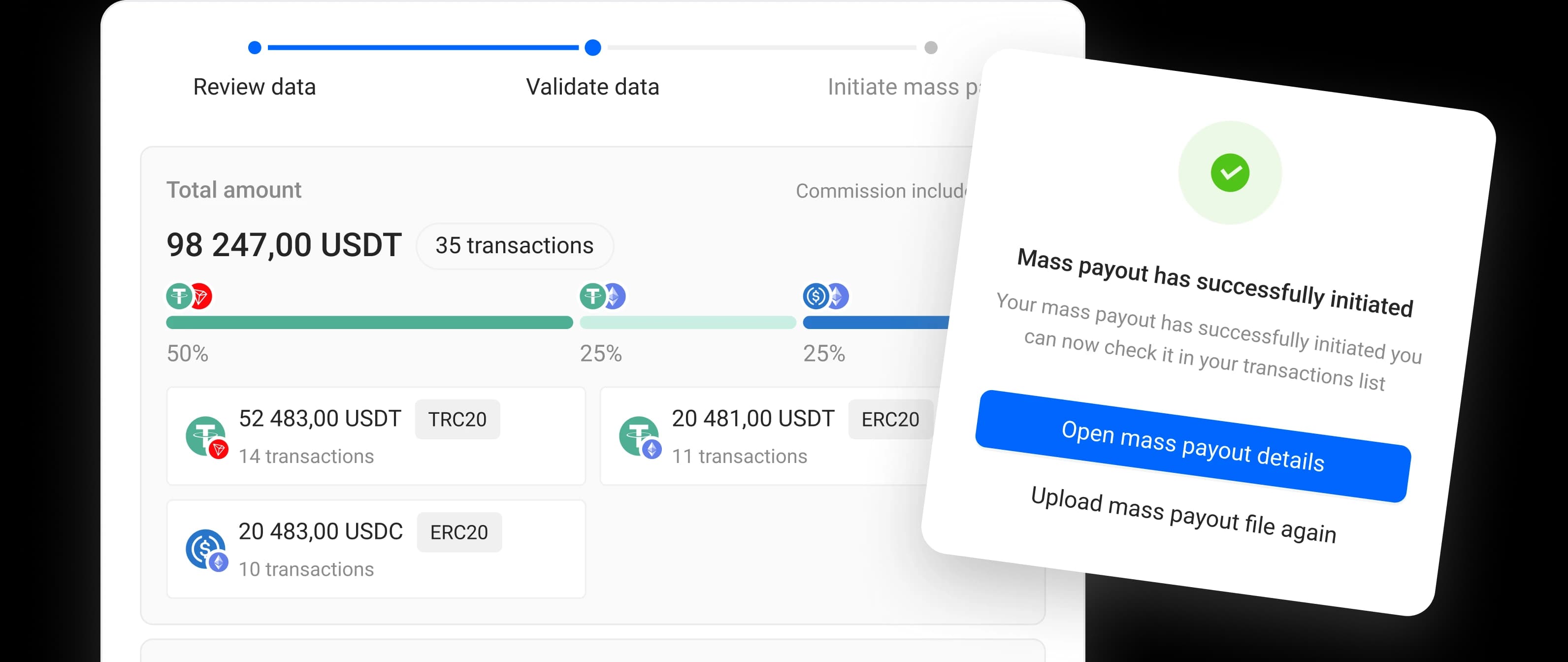 validate your data and send payouts